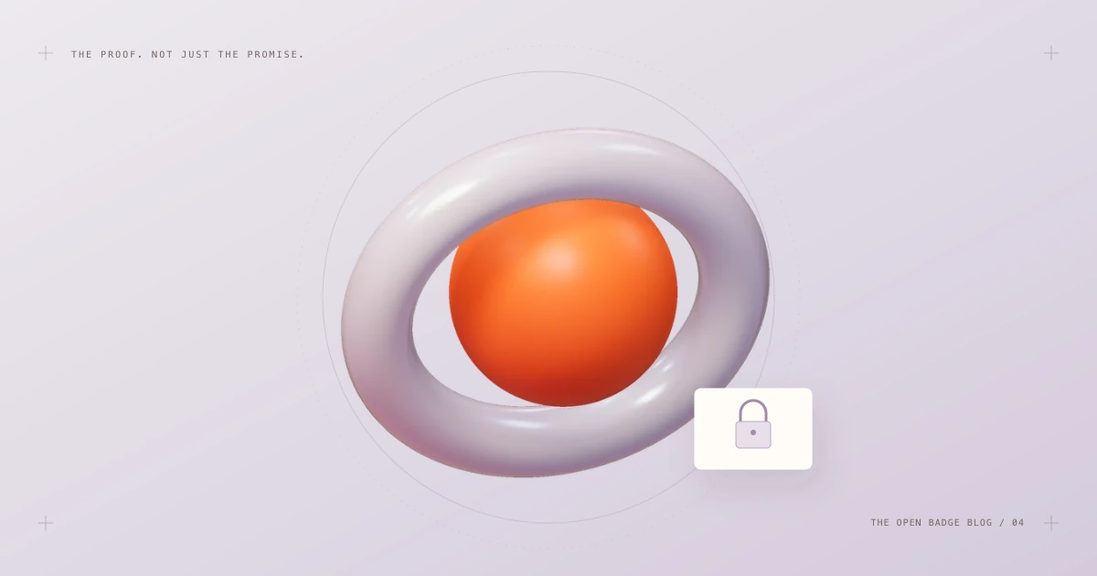 Abstract illustration of a lock protecting a digital credential.